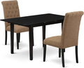 East West Furniture NOBR3-BLK-17 3 Piece Dining Room Table Set Contains a by EastWestFurniture