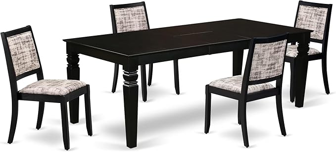 East West Furniture LGX25-BLK-30 -5 Piece Dining Set Includes a Rectangular by EastWestFurniture