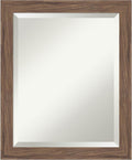 Amanti Art Brown Wall Mirror 23x19 Pia Medium Brown Narrow Rectangle Bathroom by AmantiArt