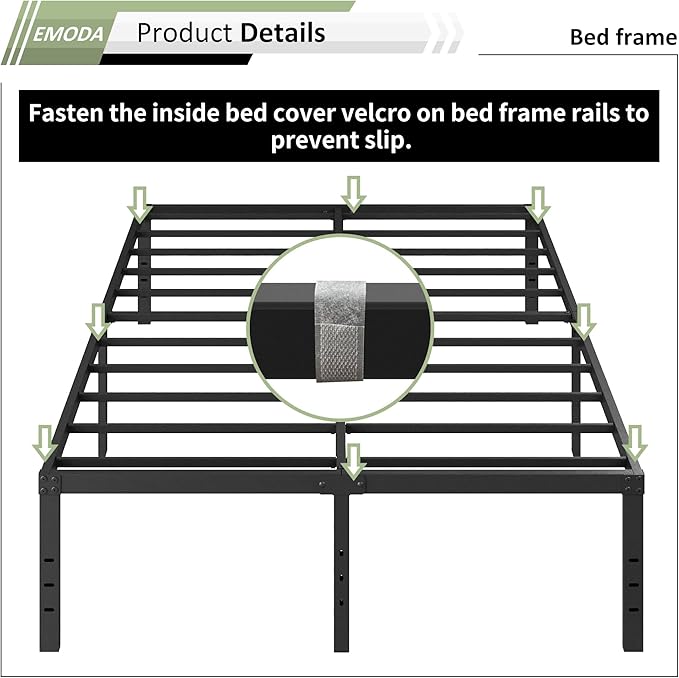 EMODA 18 Inch King Bed Frame - Image 5