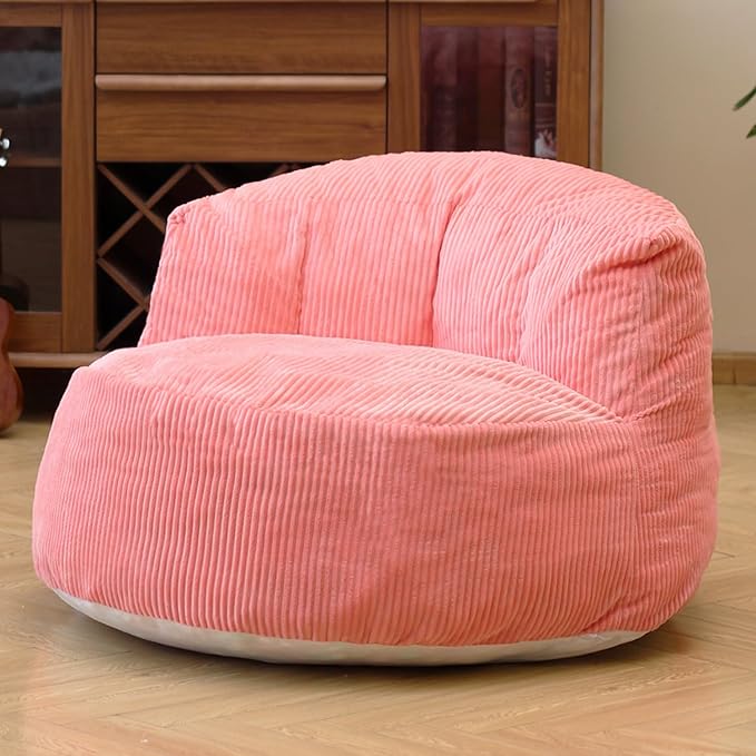N&V Large Crescent Bean Bag Chair, Adult Size Bean Bag Sack, Foam Filling by NV