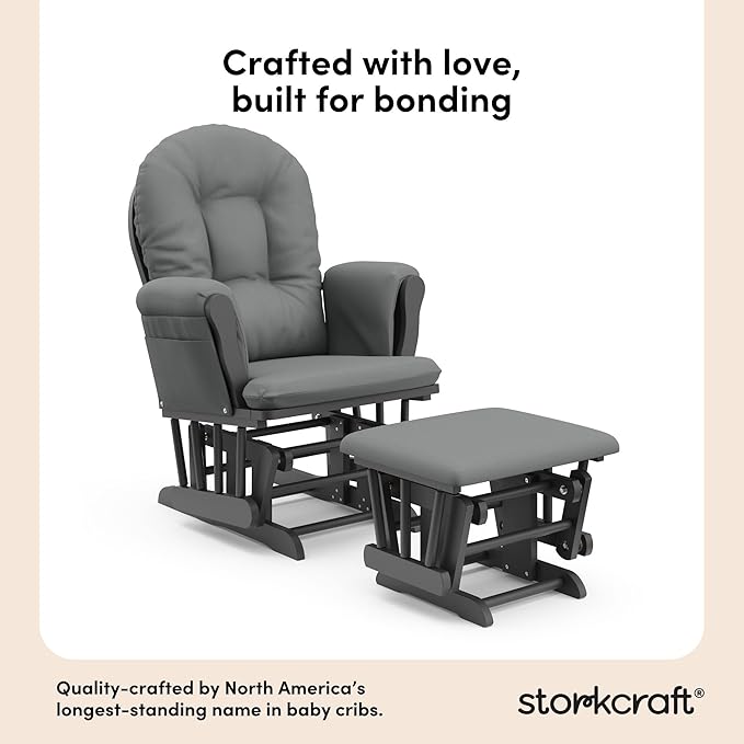 Storkcraft Premium Hoop Glider & Ottoman — GREENGUARD Gold Certified Nursery - Image 5