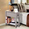Gery Chairside Narrow End Table, Solid Recliner Side Table by LUSUOWLZ
