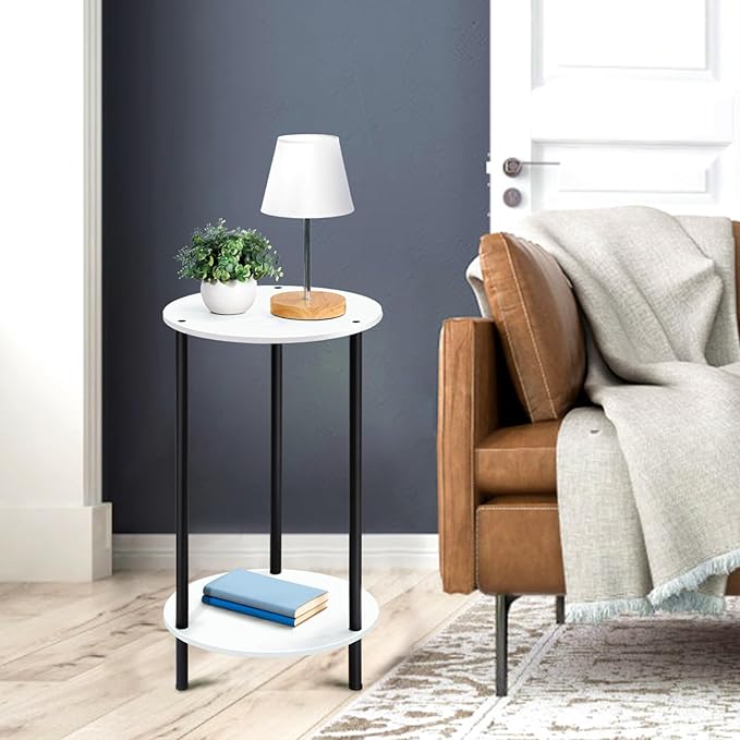 SEHERTIWY Round Side Table for Living Room, Accent Table for Small Spaces - Image 5