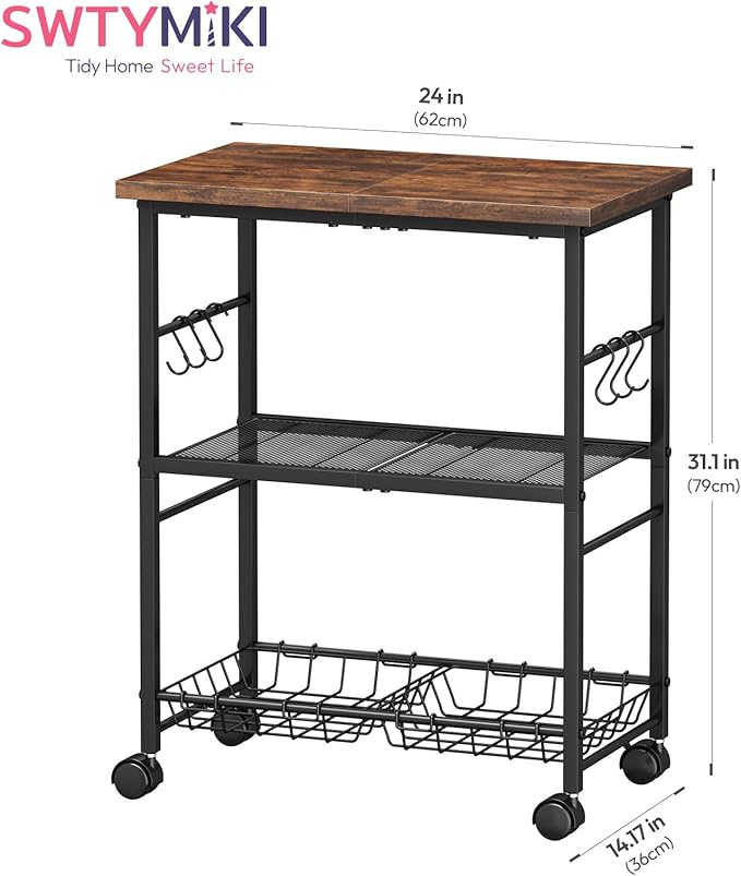 SWTYMIKI Rolling Kitchen Microwave Cart - Image 7
