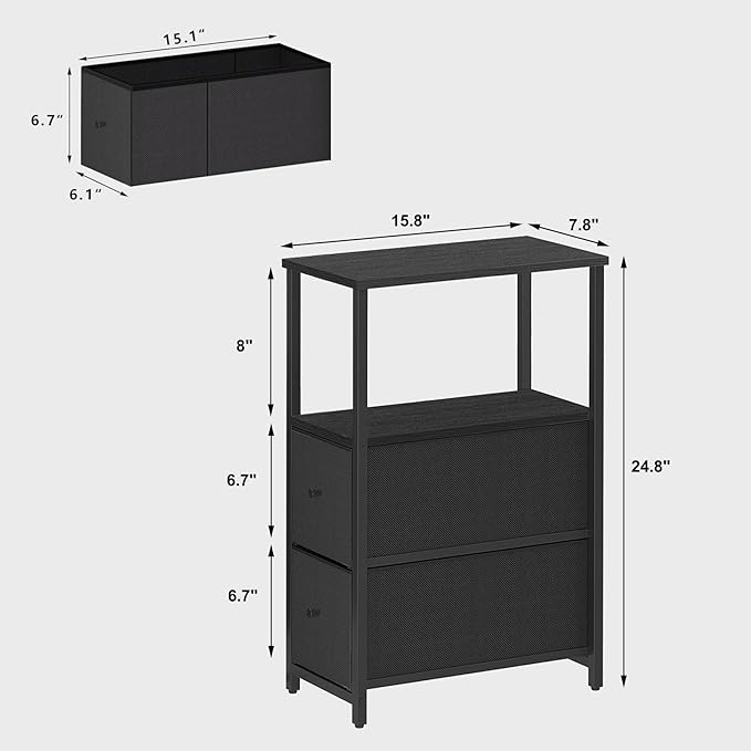 TUTOTAK Small Narrow End Table, Side Table, Nightstand - Image 3