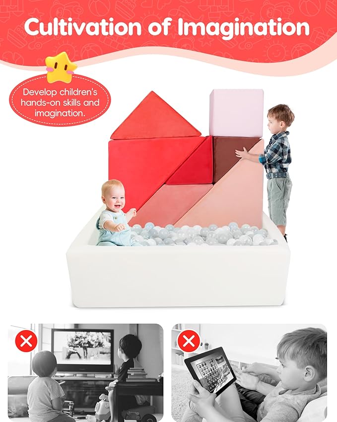 Kids Play Sofa, Tangram Square Puzzles Couch Furniture, Modular Kids Play - Image 5
