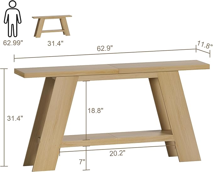 Treocho 63 Inch Long Console Tables - Image 2