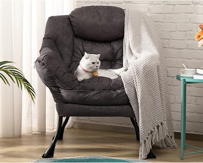 HollyHOME Modern Fabric Large Lazy Chair, Accent Oversized Comfy Reading Chair - Image 4