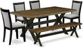 East West Furniture X677MZ606-6 6 Piece Dinette Set Contains a Rectangle Dining by EastWestFurniture