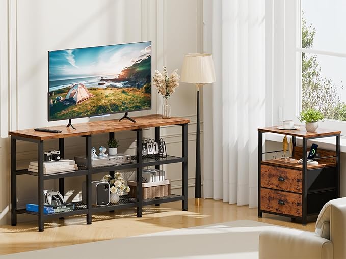 Furologee TV Stand, Small Media Console Table - Image 3