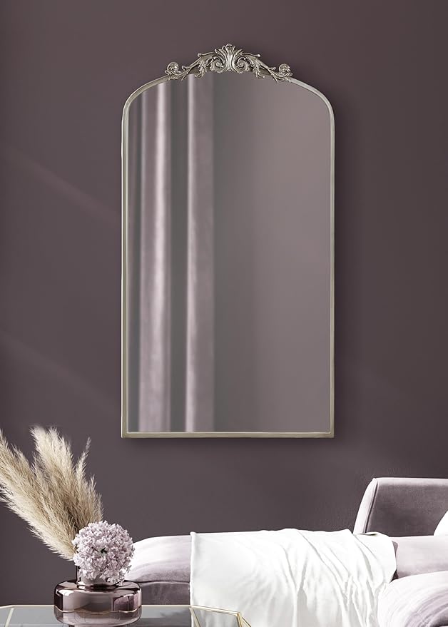 Kate and Laurel Arendahl Glam Arched Tall Panel Mirror; 24 x 42; Silver; - Image 3