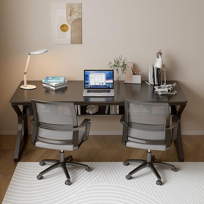 Extra Long Desk with Bookshelf - Image 6