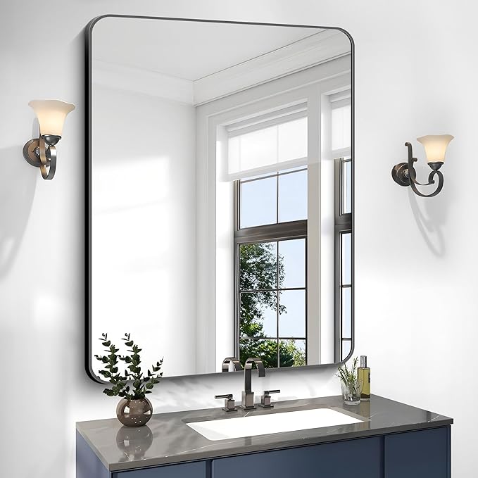 BONEWEI 36x48 inch Bathroom Mirror, Wall Mounted Bathroom Frame Vanity Mirror - Image 2