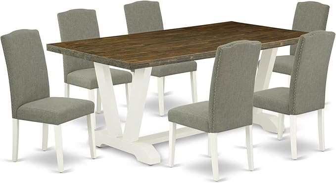 East West Furniture V077EN206-7 7 Piece Dining Room Furniture Set Consist of a by EastWestFurniture