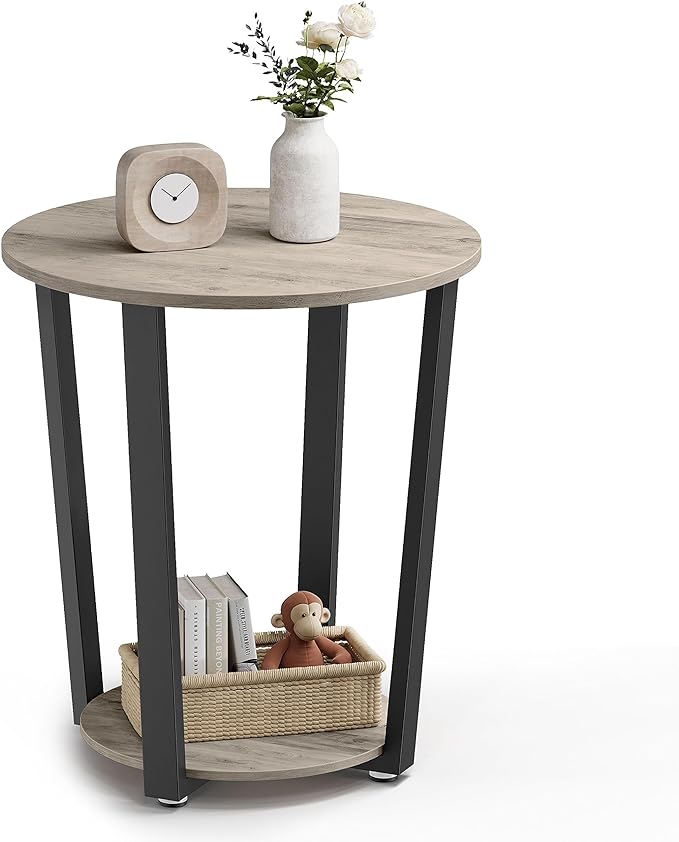 VASAGLE End Table, Round Side Table by VASAGLEbySONGMICSHOME