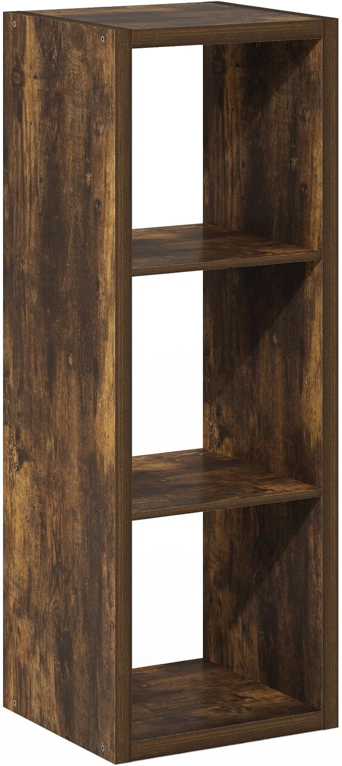 Furinno Cubicle Open Back Decorative Cube Storage Organizer, Amber Pine - Image 8