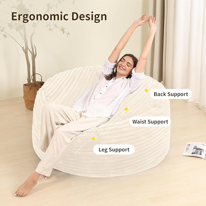 Memory Foam Bean Bag Chair for Adults/Teens, Bean Bag Sofa - Image 3