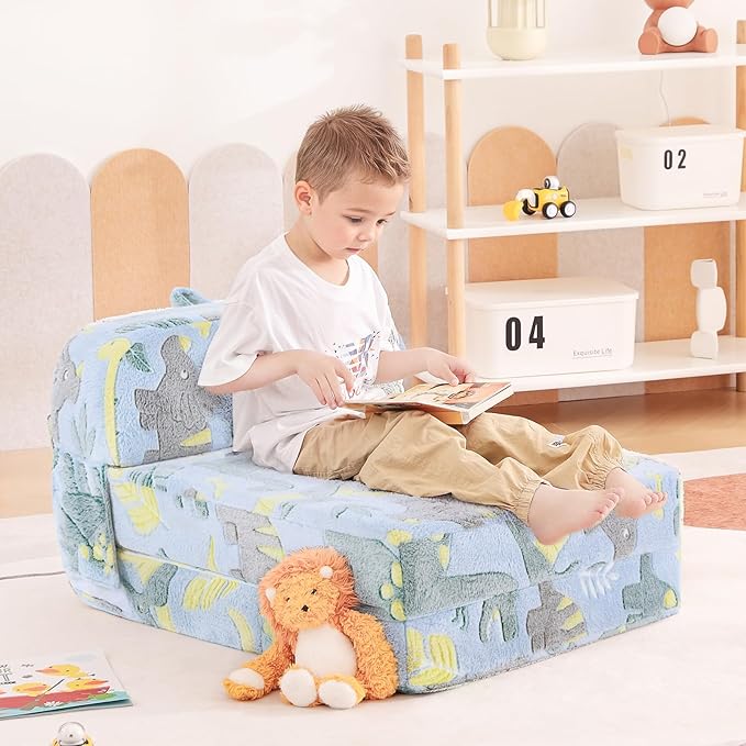 Tiita Folding Sofa Bed for Kids, Toddler Fold Out Couch - Image 2