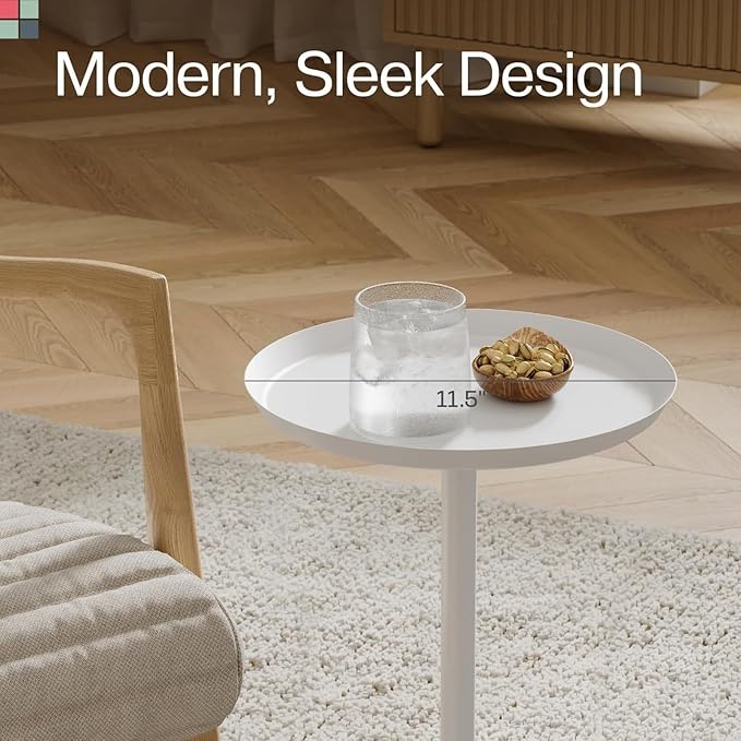 Round Metal Drink Table, Pedestal Drink Desk, Modern Home, and Living Room - Image 7