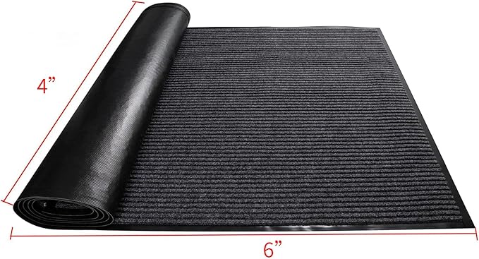 TANYOYO 4' X 6' Commercial Grade Door Floor Mat Brush Step Entrance Mat Vinyl - Image 3