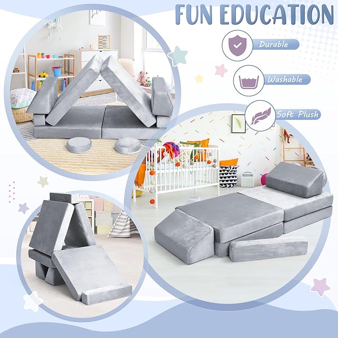 10Pcs Kids Play Couch, Toddler Sofa, Modular Kids Couch - Image 5