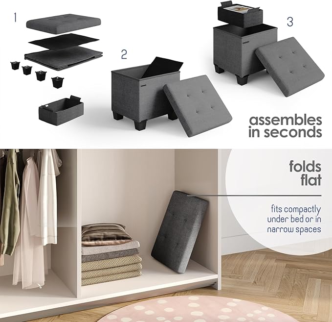STORAGEBUD Storage Ottoman Cube - Image 3