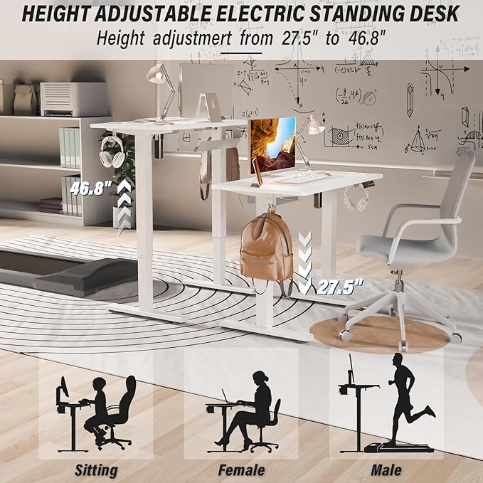 Kingant Standing Desk Height Adjustable Small Electric Stand Up Desks - Image 7