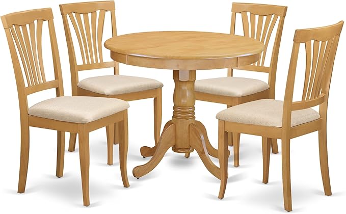 East West Furniture ANAV5-OAK-C 5 Piece Kitchen Table Set by EastWestFurniture