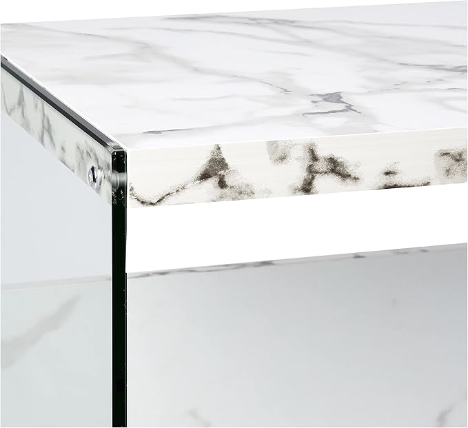 Convenience Concepts SoHo Console Table/Desk, Faux White Marble - Image 6