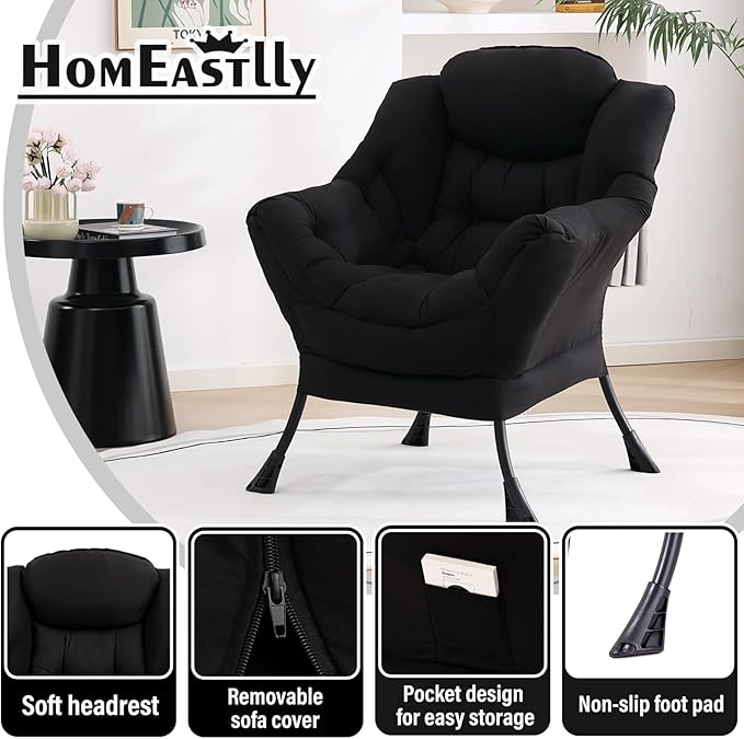 Lazy Chair, Reading Armchair, Large Modern Lounge Accent Chair, Leisure Sofa - Image 6