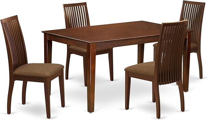 East West Furniture CAIP5-MAH-C 5 Piece Kitchen Table & Chairs Set Includes a by EastWestFurniture