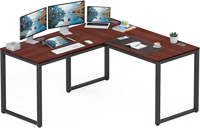 SHW 55 x 60 Inches Commercial-Grade L-Shape Corner Office Computer Desk by SHW