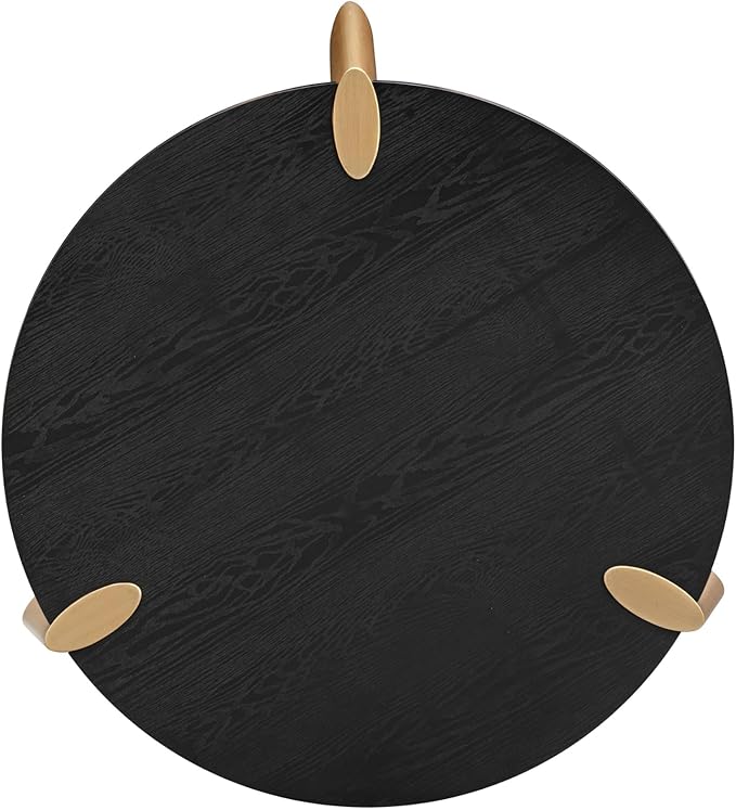 NTC 40 Inch Tribase Boho Wooden Round Coffee Table - Image 5