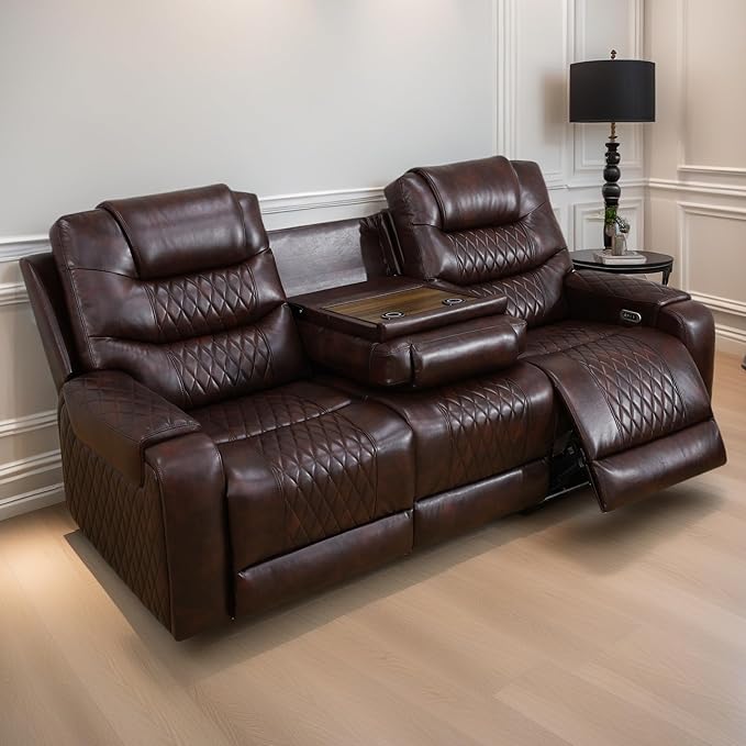 Loveseat Recliner Sofa, Reclining Loveseat Leather Couch - Image 6