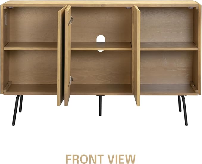 NTC Veil Modern Sideboard with 3 Doors, Buffet Cabinet with Vertical Groove - Image 4