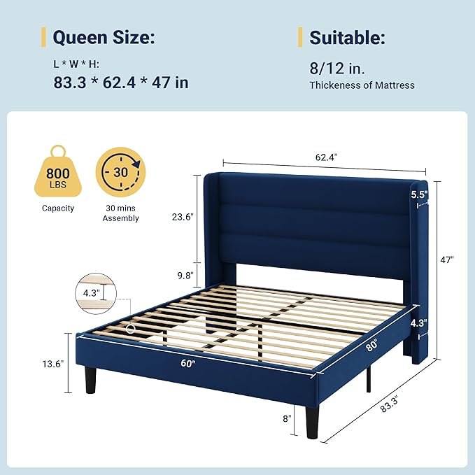 Allewie Queen Size Platform Bed Frame - Image 2