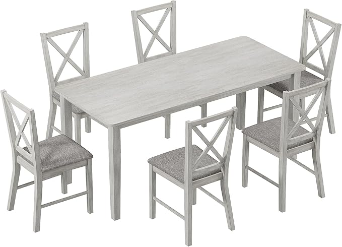 7-Piece Solid Wood Dining Table Set - Image 7
