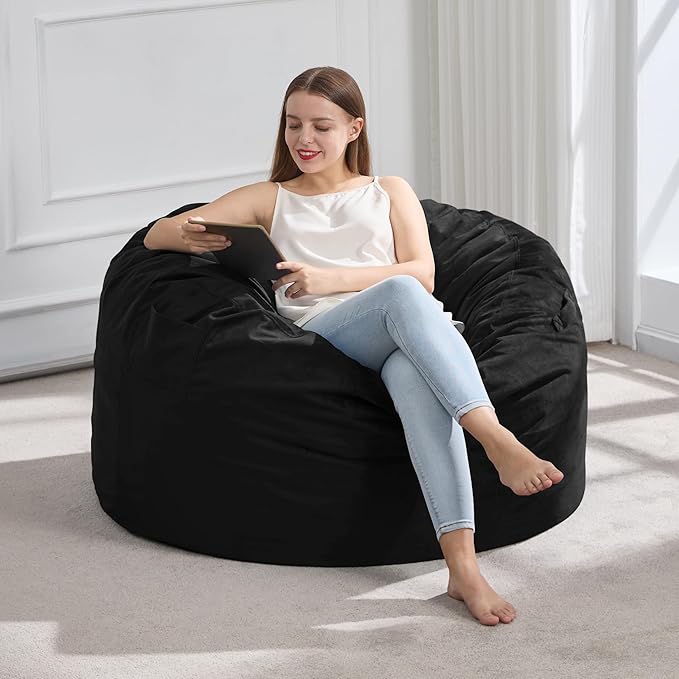 Hobestluk 3FT Bean Bag Chair Giant Bean Bag Chairs by YourHomeDeservesMore
