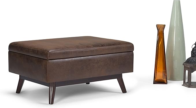 SIMPLIHOME Owen 34 inch Wide Mid Century Modern Rectangle Coffee Table Storage - Image 10