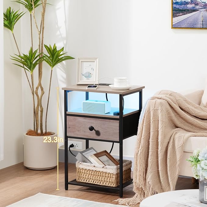 Night Stand Set 2, LED Nightstand - Image 9
