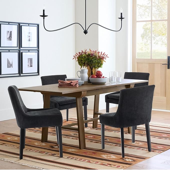 COLAMY Modern Dining Chairs Set of 6, Upholstered Corduroy Accent Side Leisure - Image 4