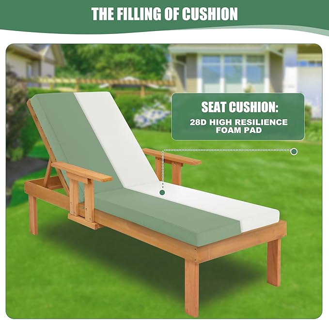 Chaise Lounge Cushions Outdoor Set of 2 - Image 4
