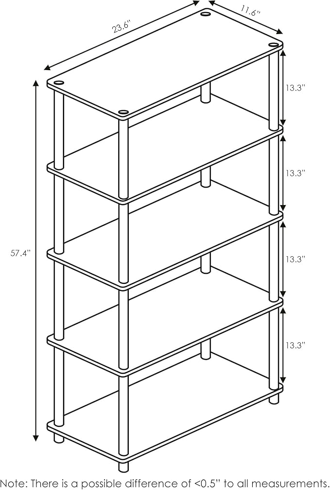 Furinno Turn-N-Tube 5-Tier Multipurpose Shelf / Display Rack / Storage Shelf / - Image 3