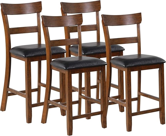 COSTWAY Barstools Set of 4, 25.5-Inch Counter Height Chair by COSTWAY