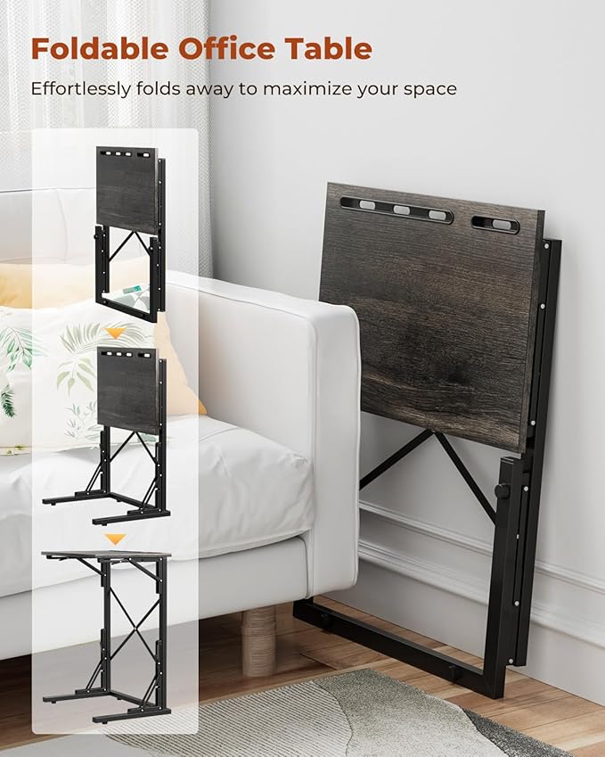 21''Wx28''H Folding TV Tray for Eating, Small Foldable C-Shaped Tray Table - Image 4