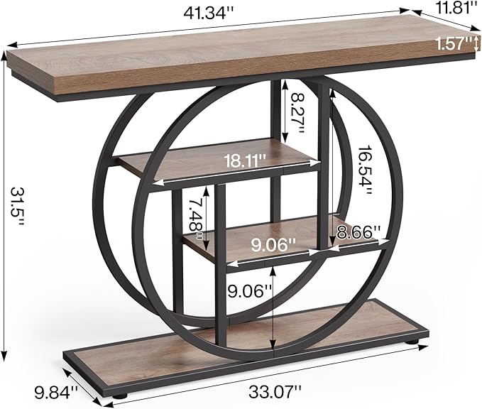 LITTLE TREE Console Table, 4-Tier Entryway Table Behind Couch Table, 41.3-Inch - Image 2
