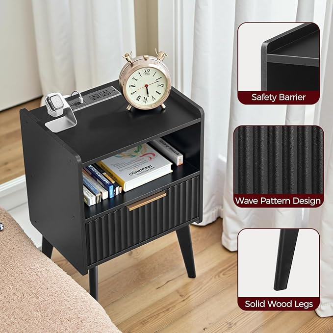 Fluted Nightstand, End Table, Small Modern Bedside Table - Image 9