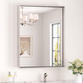 Keonjinn 24 x 32 in Brushed Nickel Bathroom Mirror by Keonjinn