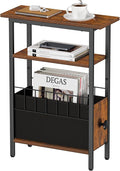 Snughome Narrow Side Table for Small Spaces, Slim End Table 3 Tier, Skinny by Snughome